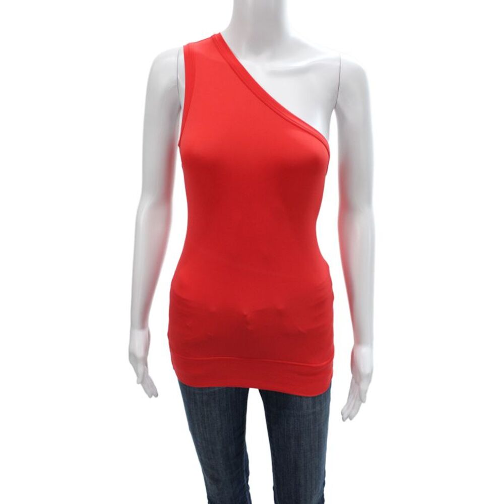 Ter Et Bantine Womens Red One Shoulder Basic Tank Sleeveless Solid Size 44
